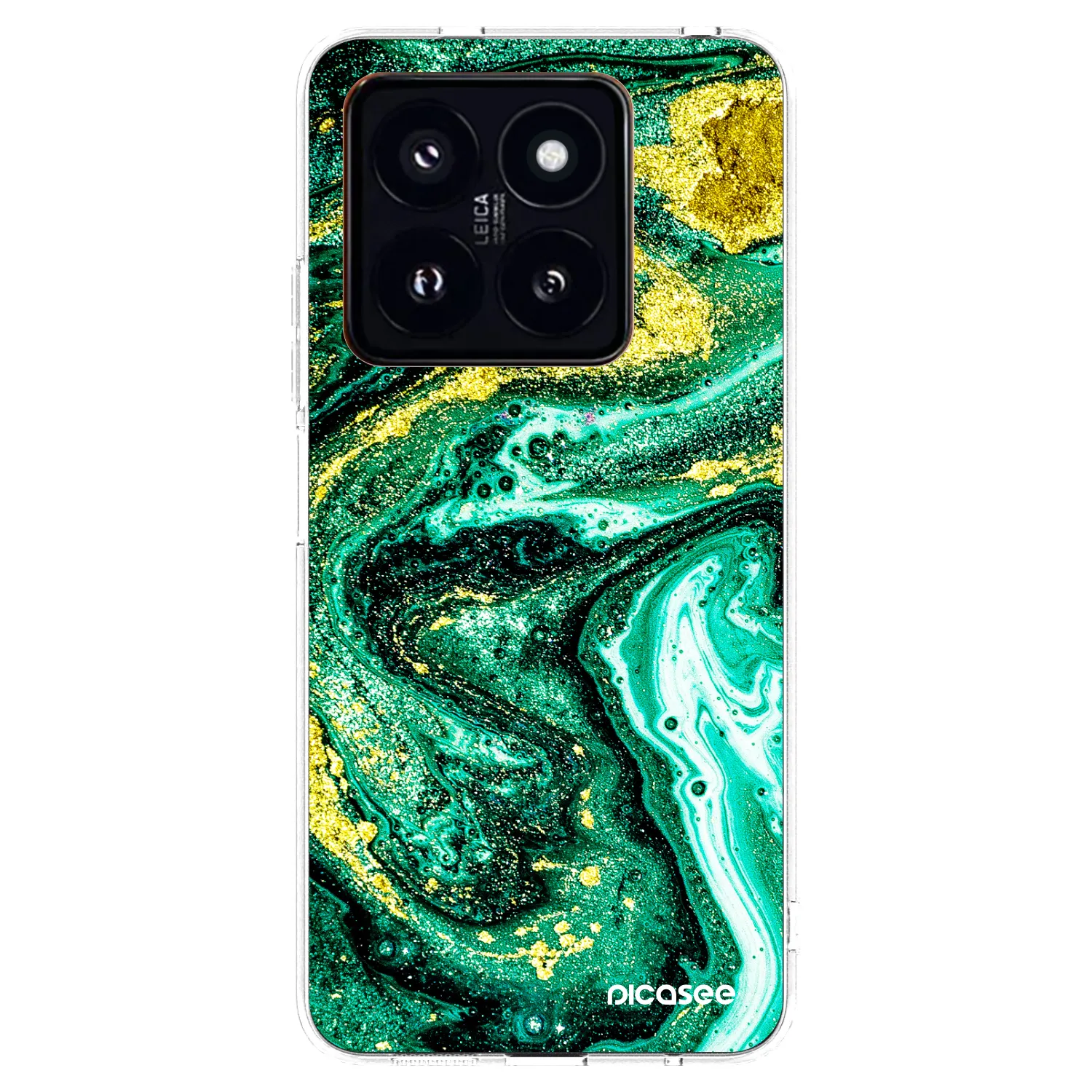 Silikónový prehľadný obal pre Xiaomi 14 Pro - Green Gold