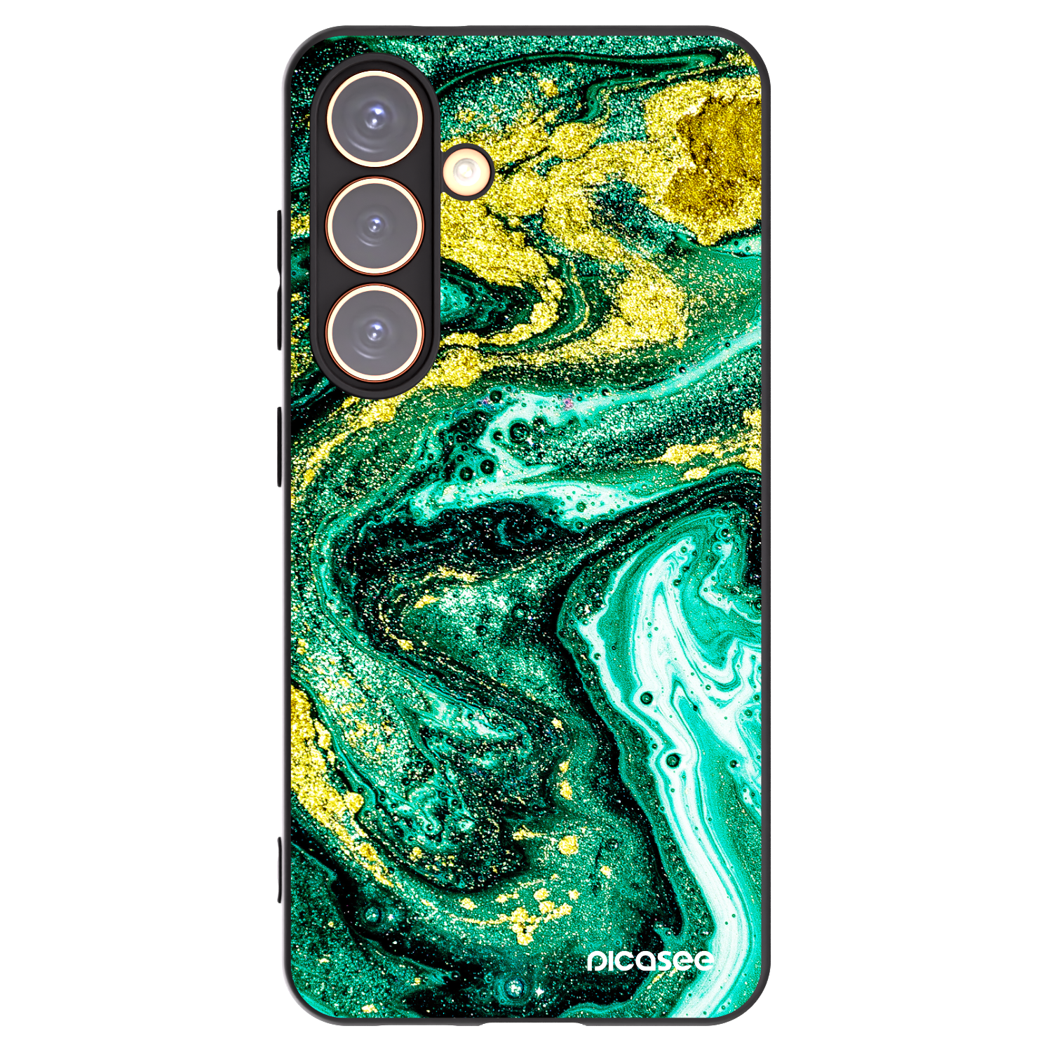 Picasee silikónový čierny obal pre Samsung Galaxy S24 S921B 5G - Green Gold