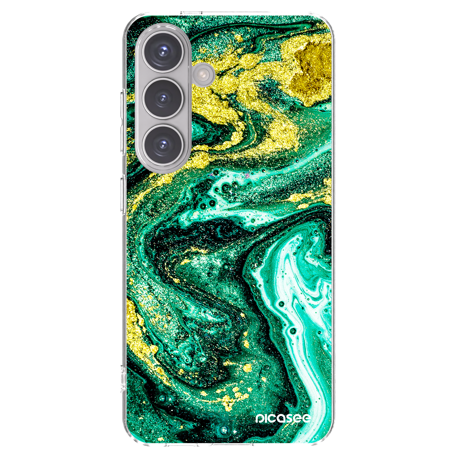 Picasee silikónový prehľadný obal pre Samsung Galaxy S24 S921B 5G - Green Gold