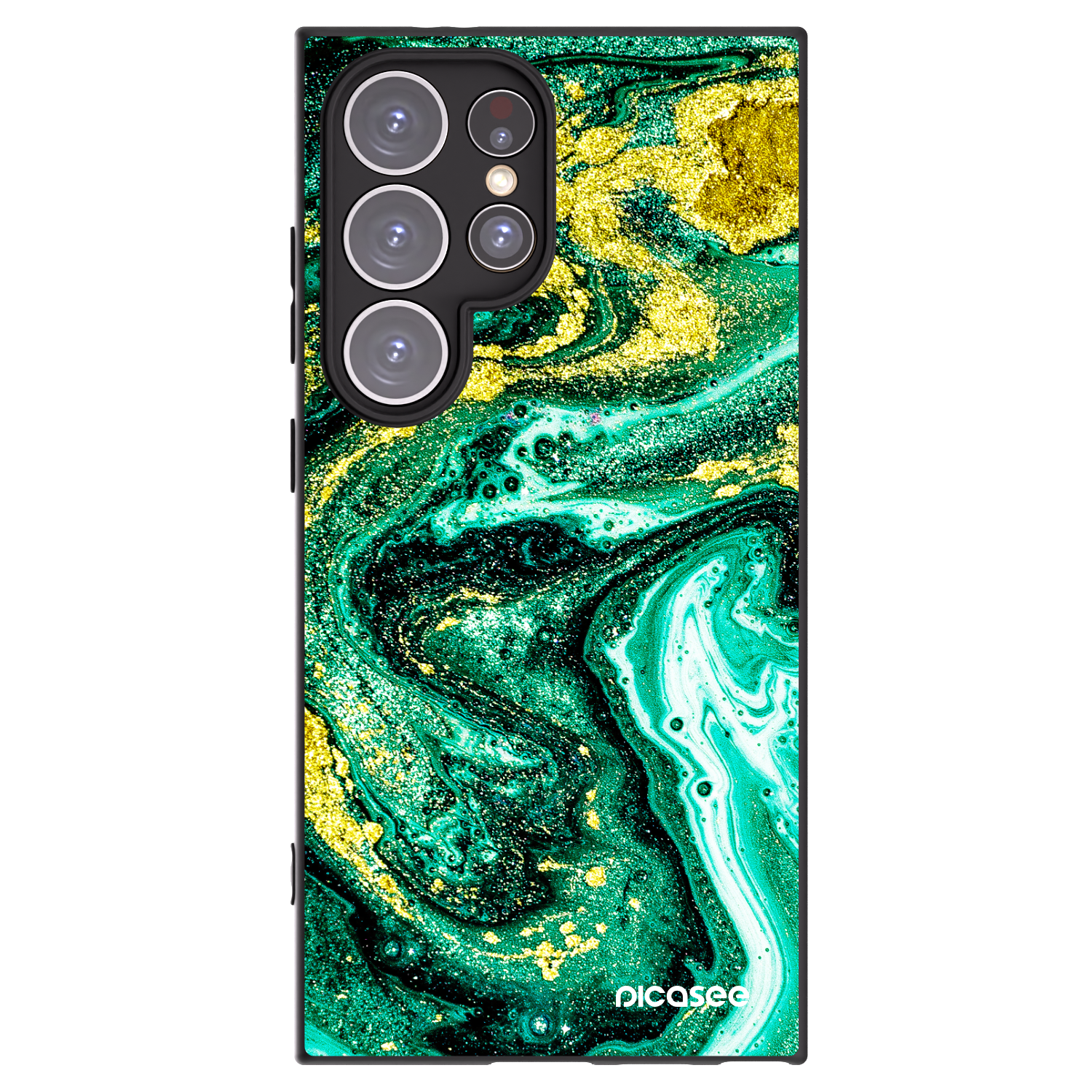 Picasee silikónový čierny obal pre Samsung Galaxy S24 Ultra S928B 5G - Green Gold