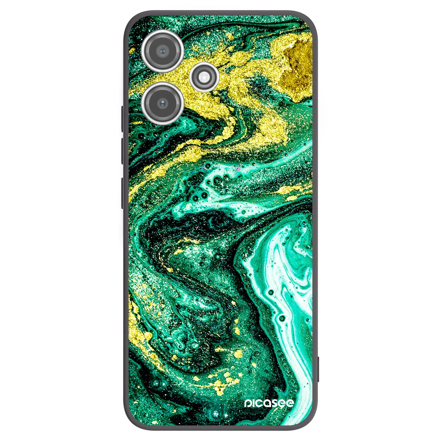 Picasee silikónový čierny obal pre Xiaomi Redmi 12 5G - Green Gold