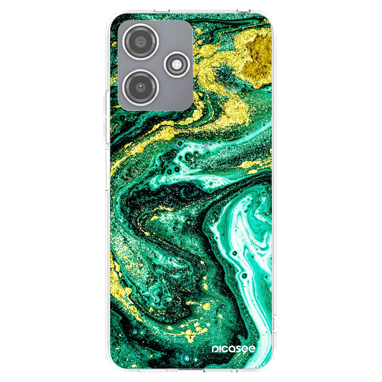 Picasee silikónový prehľadný obal pre Xiaomi Redmi 12 5G - Green Gold