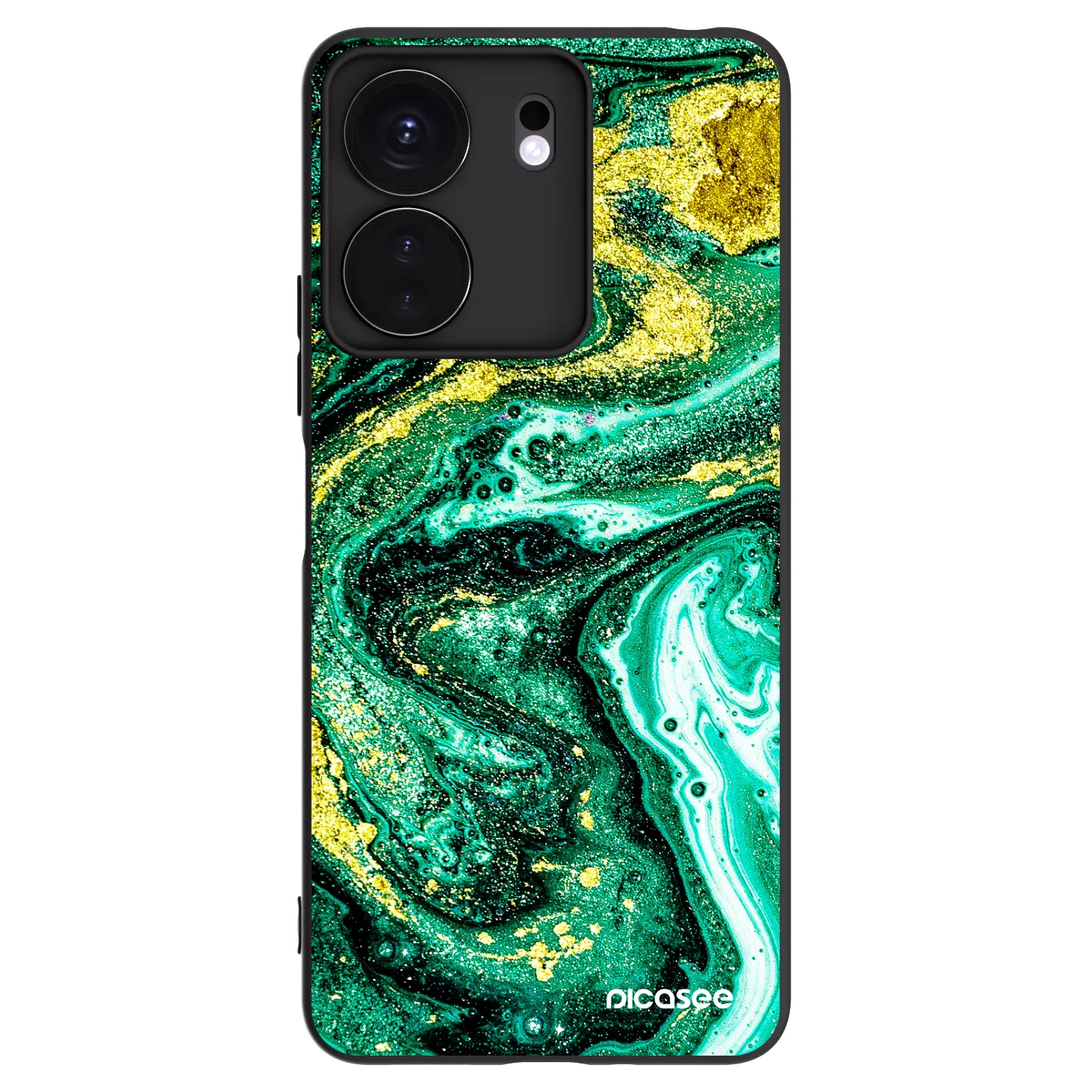 Picasee silikónový čierny obal pre Xiaomi Redmi 13C 4G - Green Gold