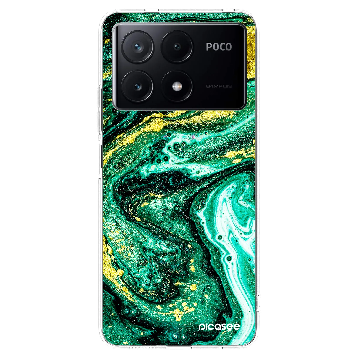 Picasee silikónový prehľadný obal pre Xiaomi Poco X6 Pro - Green Gold