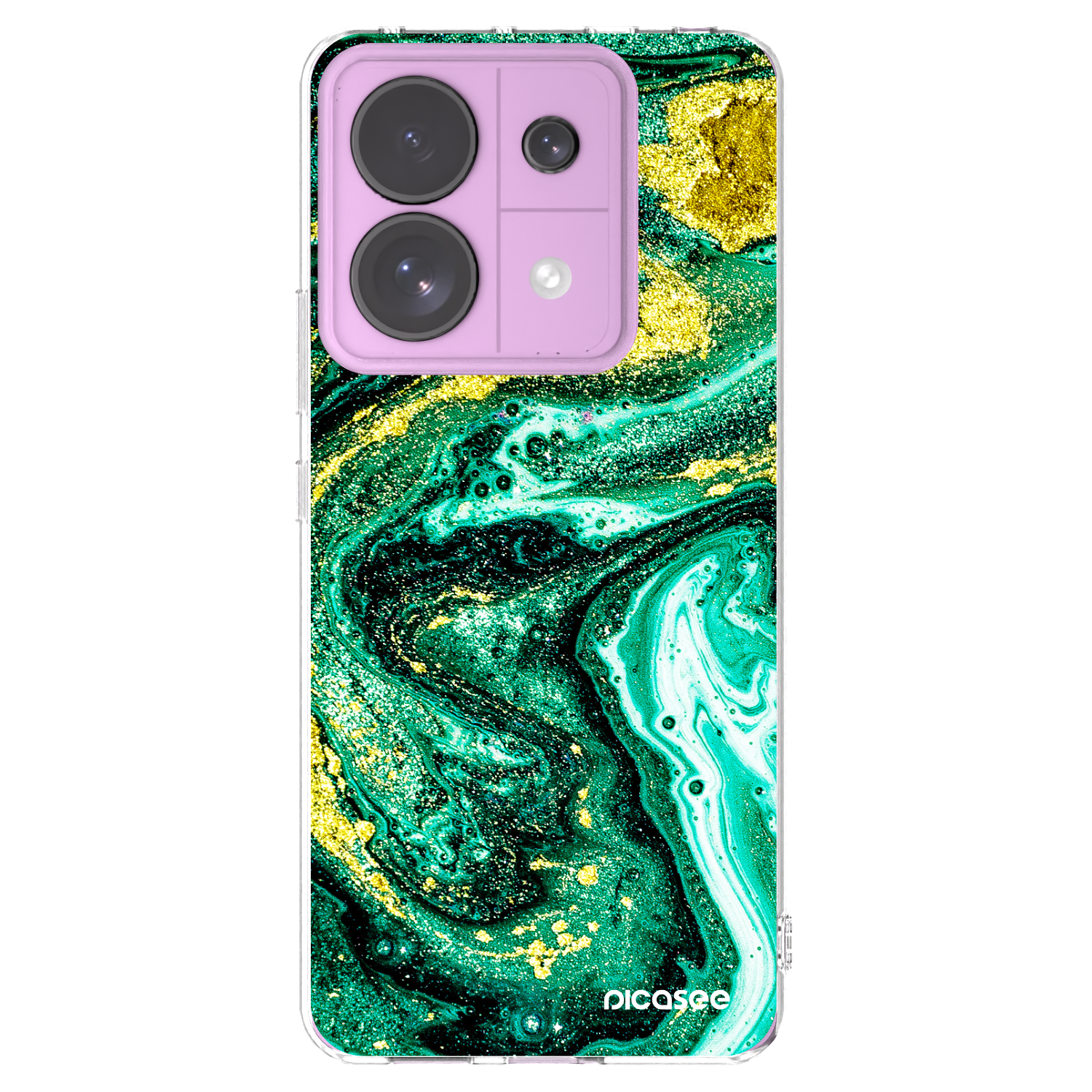 Picasee silikónový prehľadný obal pre Xiaomi Redmi Note 13 Pro 5G - Green Gold