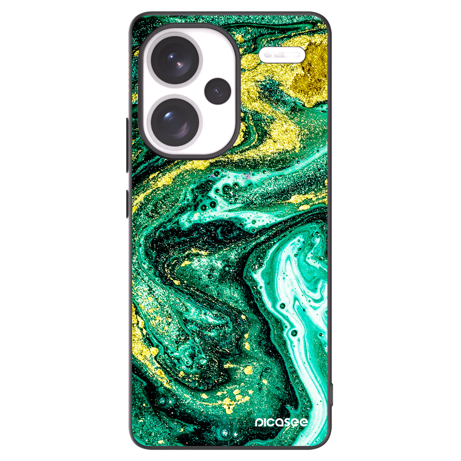 Picasee silikónový čierny obal pre Xiaomi Redmi Note 13 Pro+ 5G - Green Gold