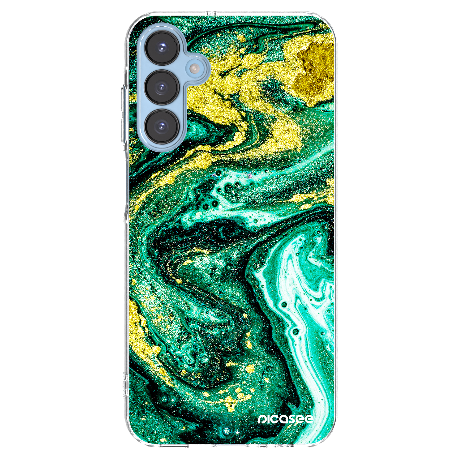 Picasee silikónový prehľadný obal pre Samsung Galaxy A15 A156B 5G - Green Gold
