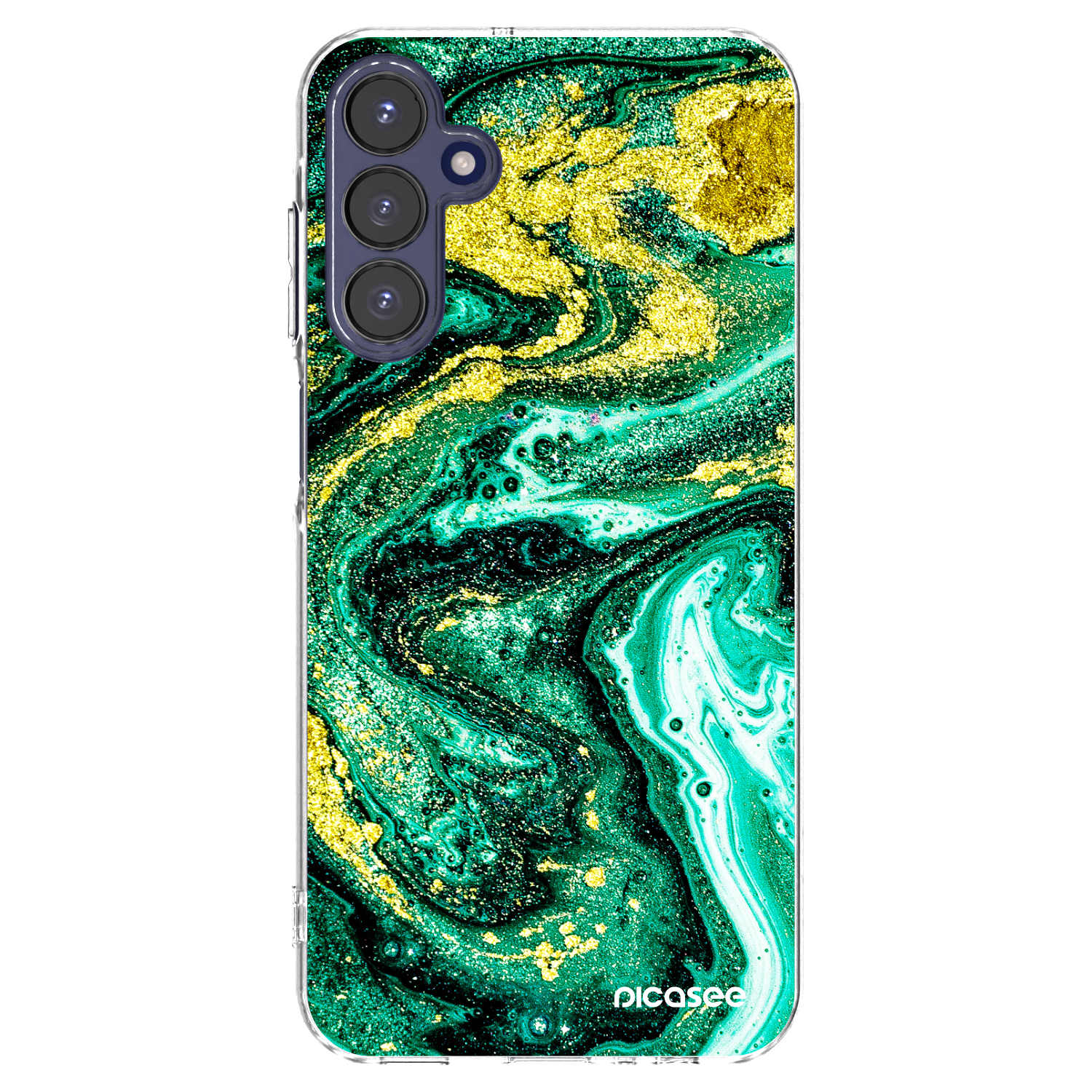 Picasee silikónový prehľadný obal pre Samsung Galaxy A15 A155F 4G - Green Gold