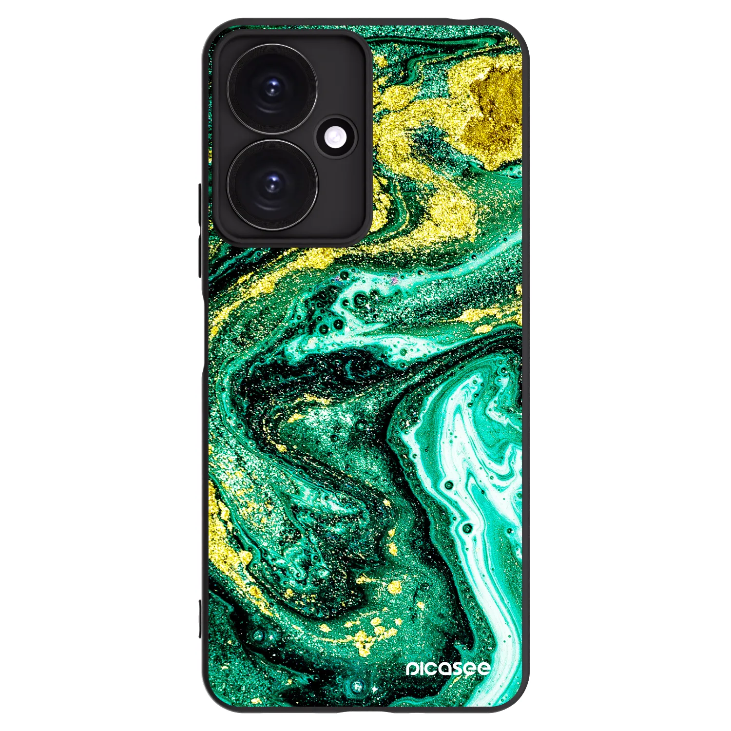 Picasee silikónový čierny obal pre Xiaomi Redmi 13C 5G - Green Gold