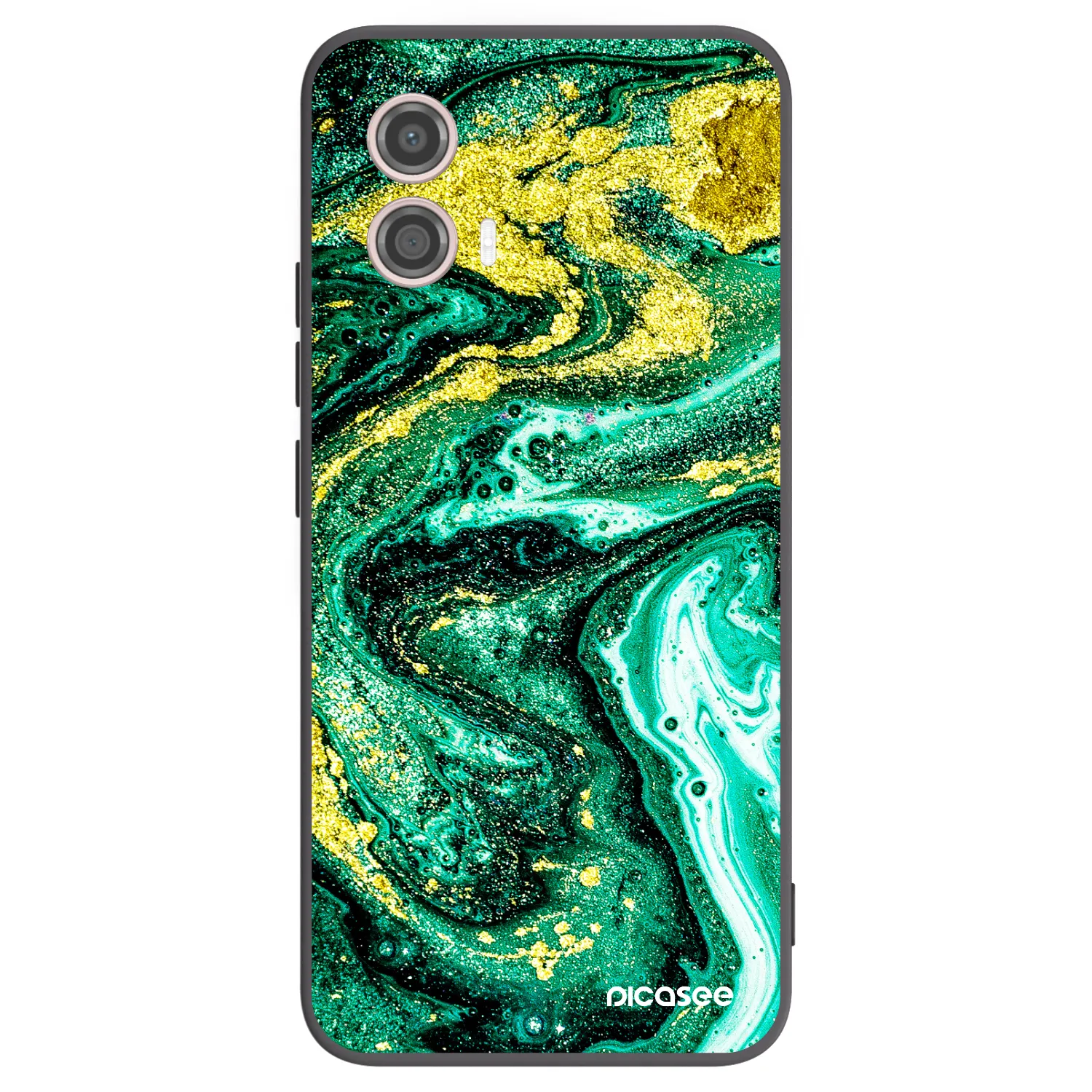 Picasee silikónový čierny obal pre Motorola Moto G53 5G - Green Gold
