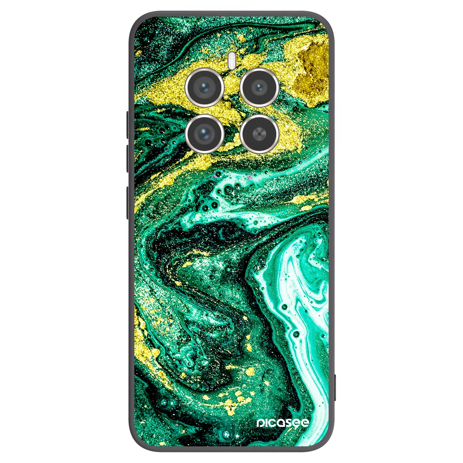 Picasee silikónový čierny obal pre Realme 12 Pro 5G - Green Gold