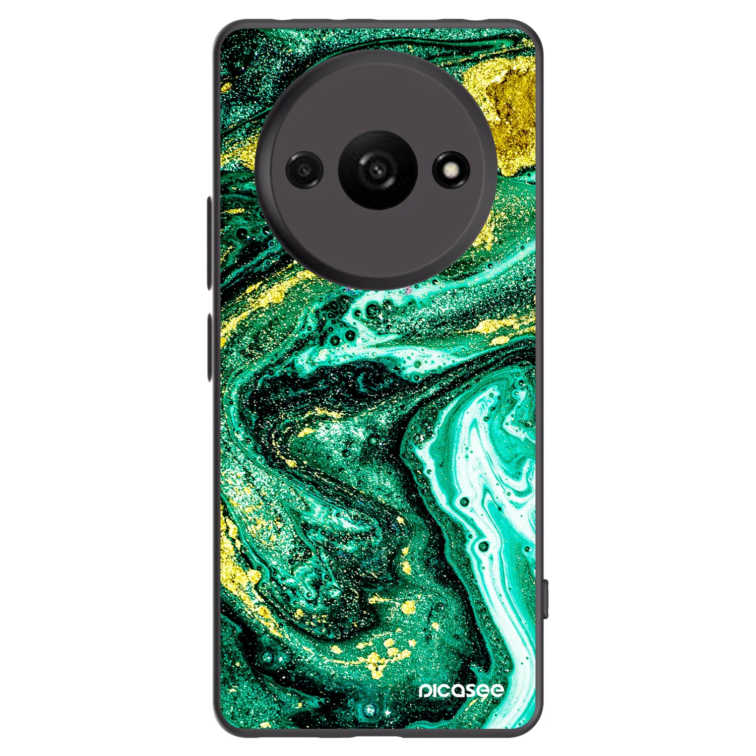Picasee silikónový čierny obal pre Xiaomi Redmi A3 - Green Gold