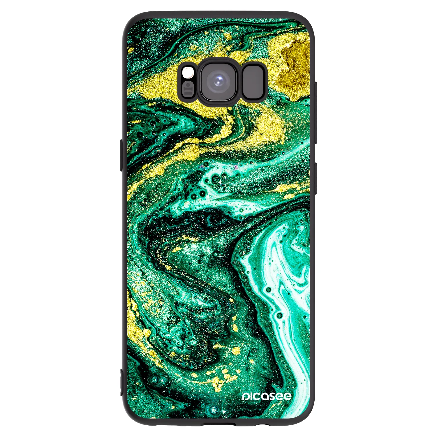 Picasee silikónový čierny obal pre Samsung Galaxy S8 G950F - Green Gold
