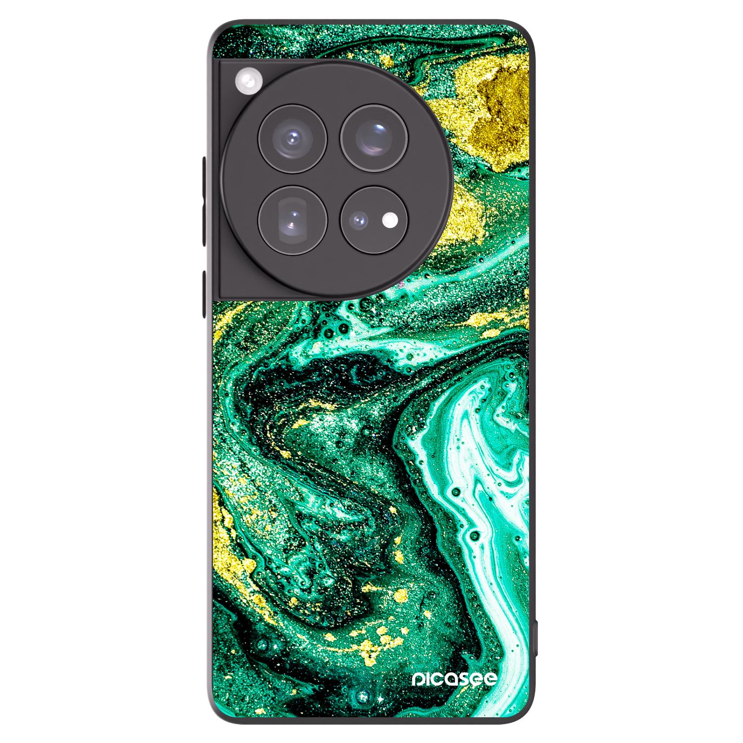 Picasee silikónový čierny obal pre OnePlus 12 5G - Green Gold