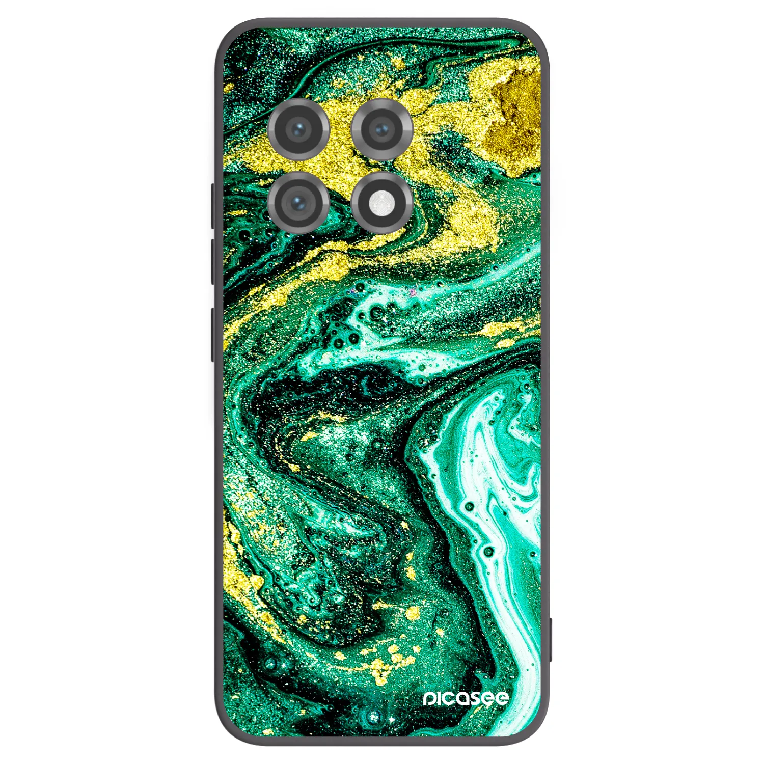Picasee silikónový čierny obal pre OnePlus 11 5G - Green Gold