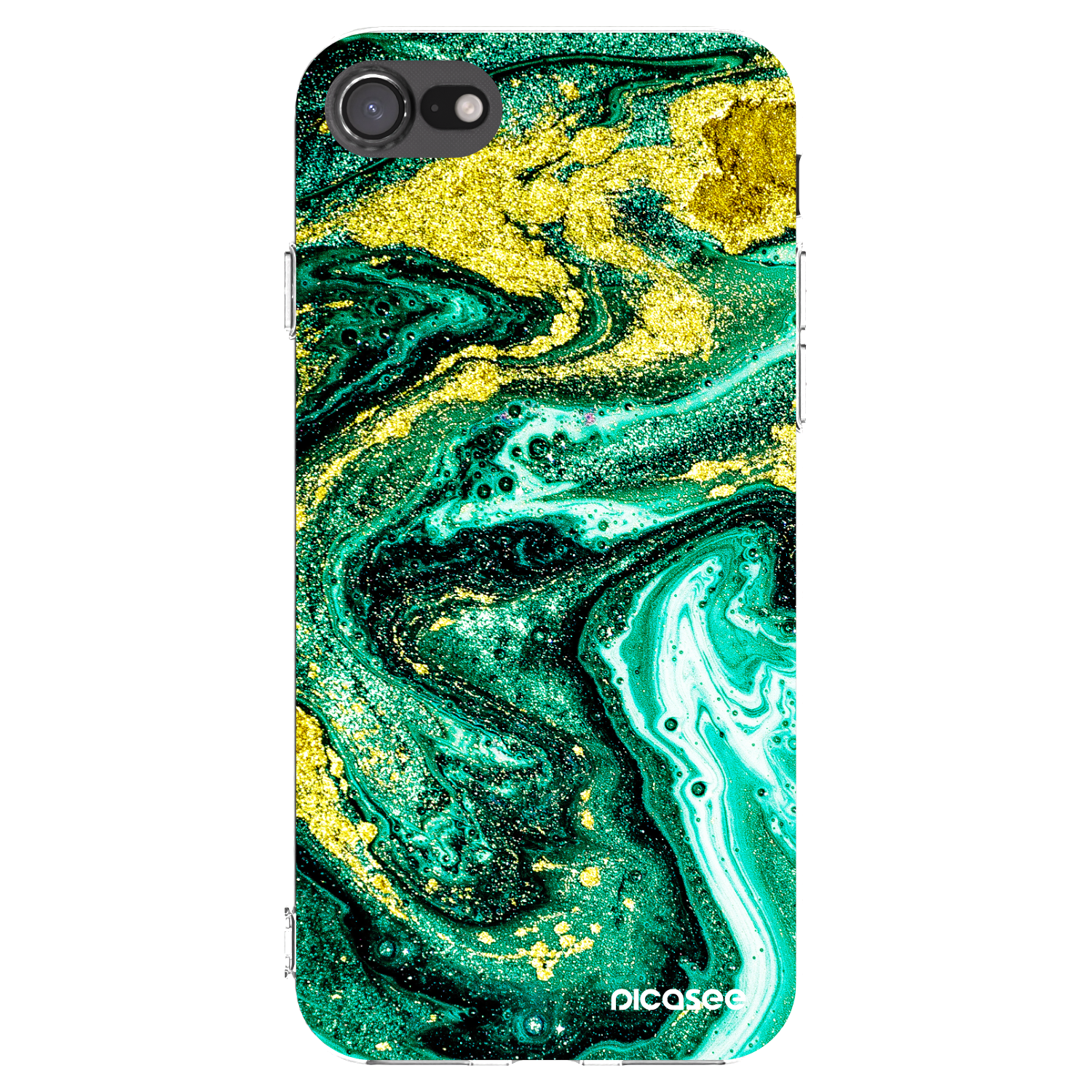 Picasee silikónový prehľadný obal pre Apple iPhone 7 - Green Gold
