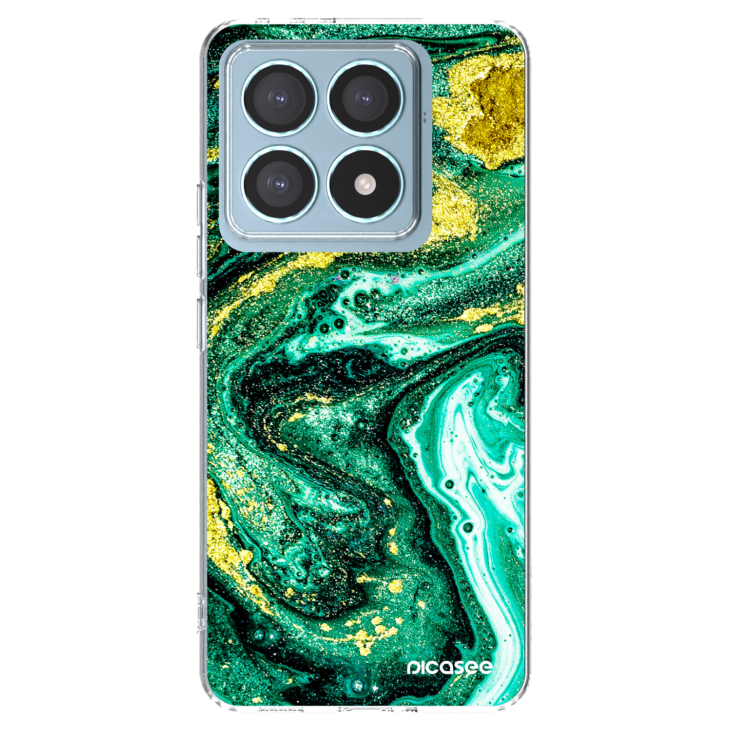 Picasee silikónový prehľadný obal pre Xiaomi 14T Pro - Green Gold