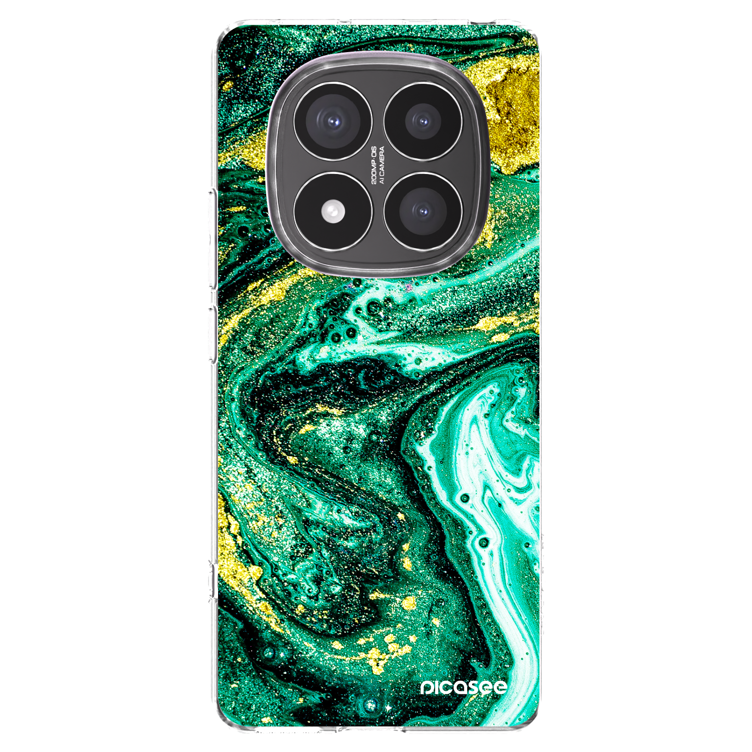 Picasee silikónový prehľadný obal pre Xiaomi Redmi Note 14 Pro+ 5G - Green Gold