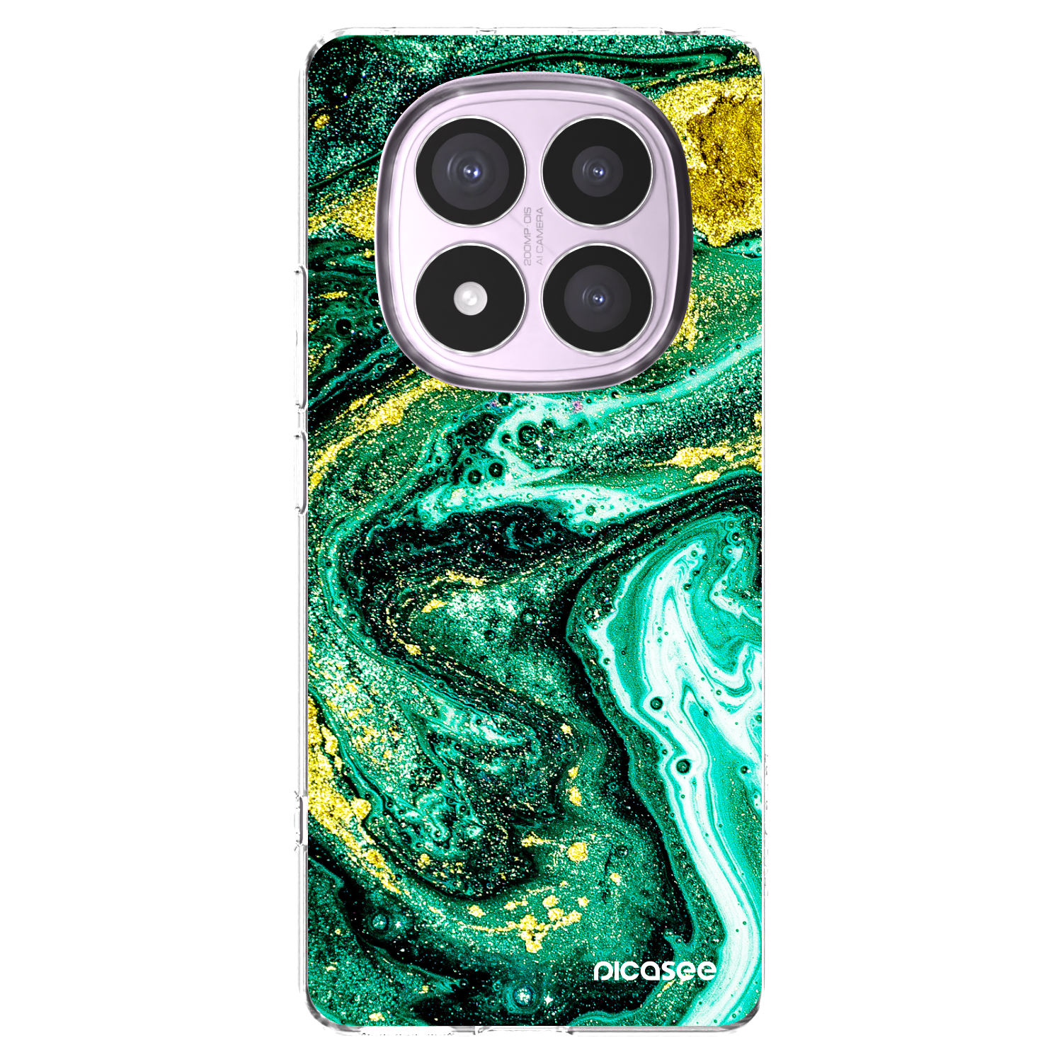 Silikónový prehľadný obal pre Xiaomi Redmi Note 14 Pro 5G - Green Gold