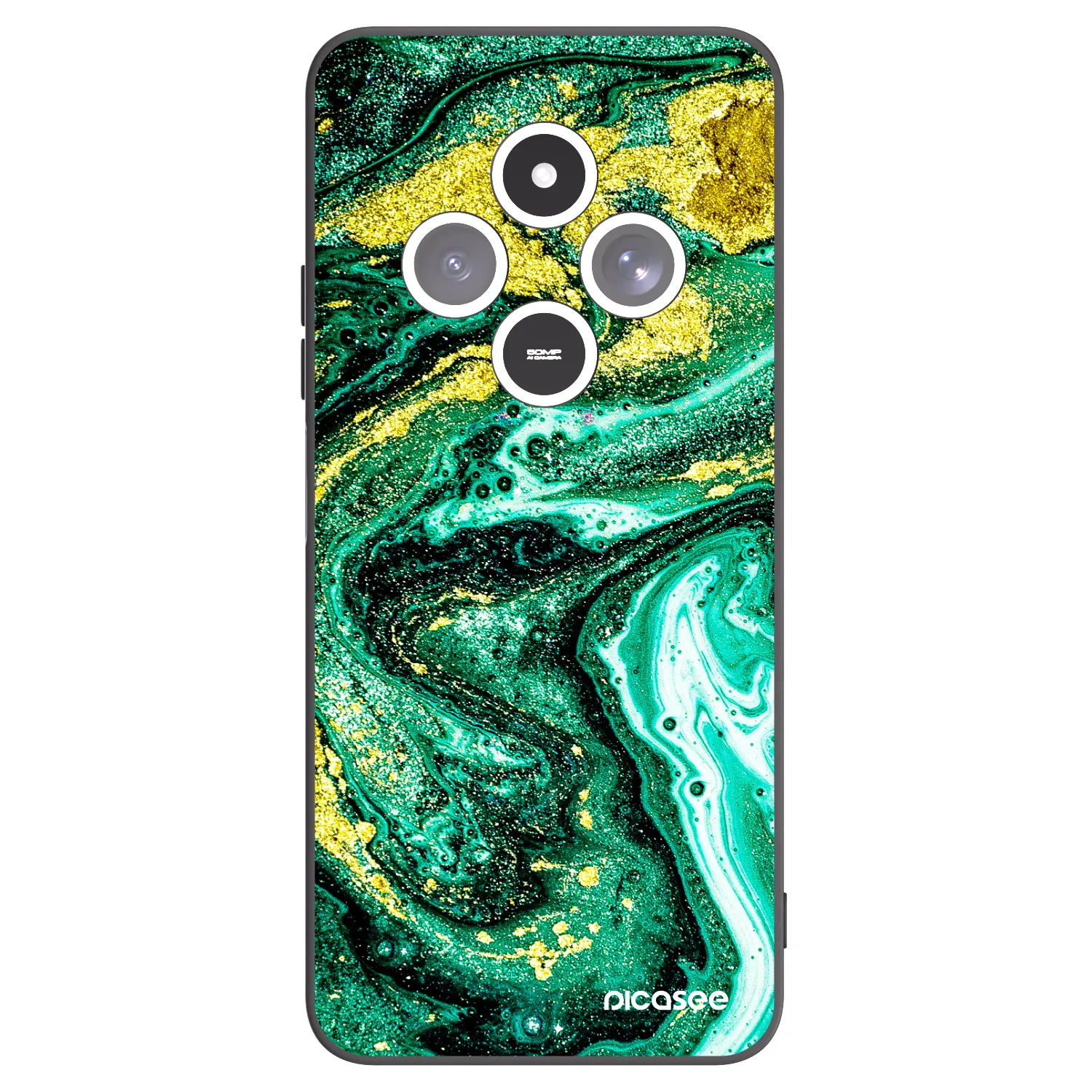 Picasee silikónový čierny obal pre Xiaomi Redmi 14C - Green Gold