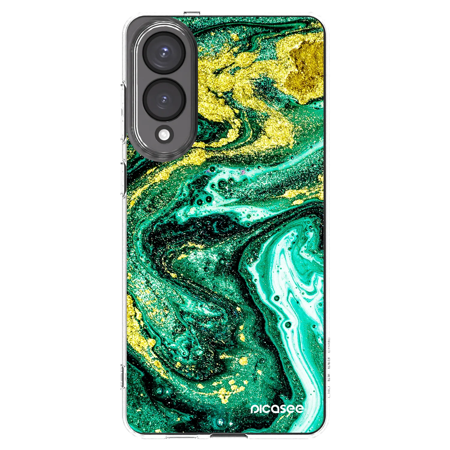 Picasee silikónový prehľadný obal pre Samsung Galaxy S25 Edge 5G - Green Gold