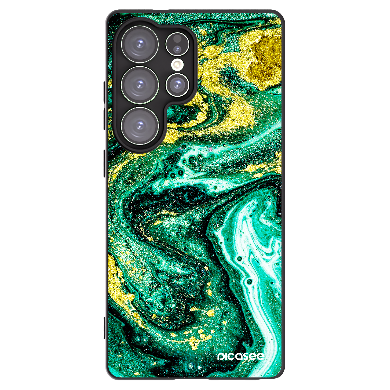 Picasee silikónový čierny obal pre Samsung Galaxy S25 Ultra 5G - Green Gold