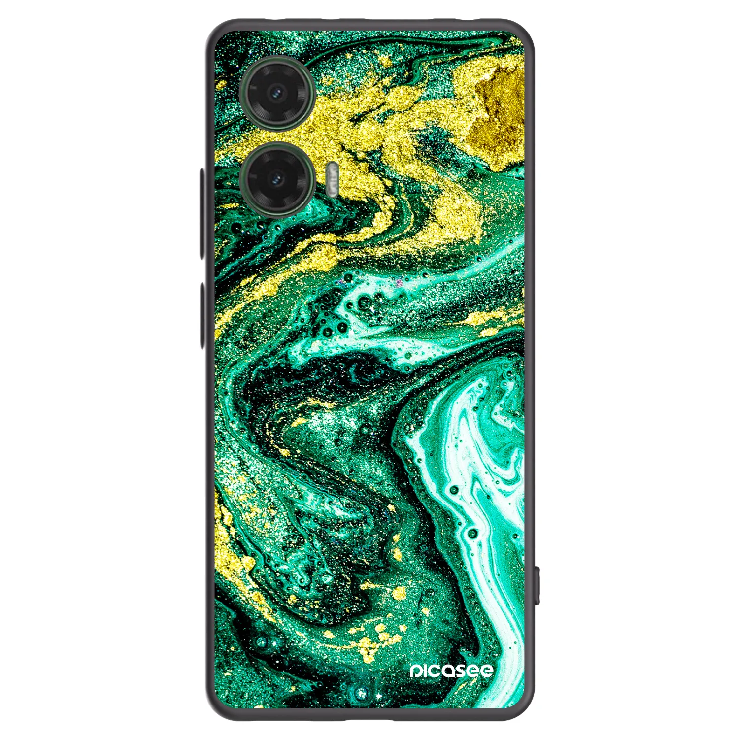 Picasee silikónový čierny obal pre Motorola Moto G35 5G - Green Gold