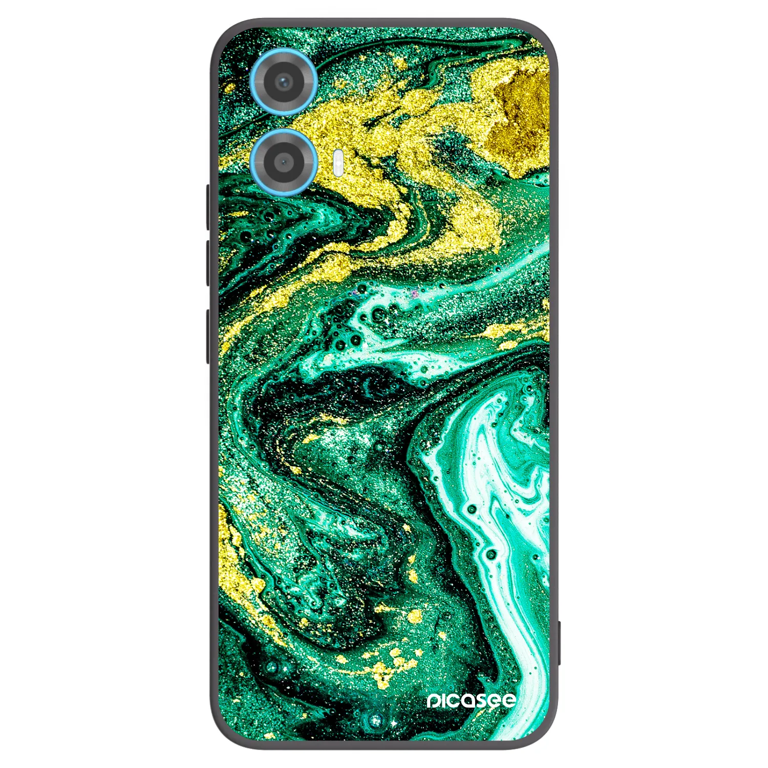 Picasee silikónový čierny obal pre Motorola Moto G34 5G - Green Gold