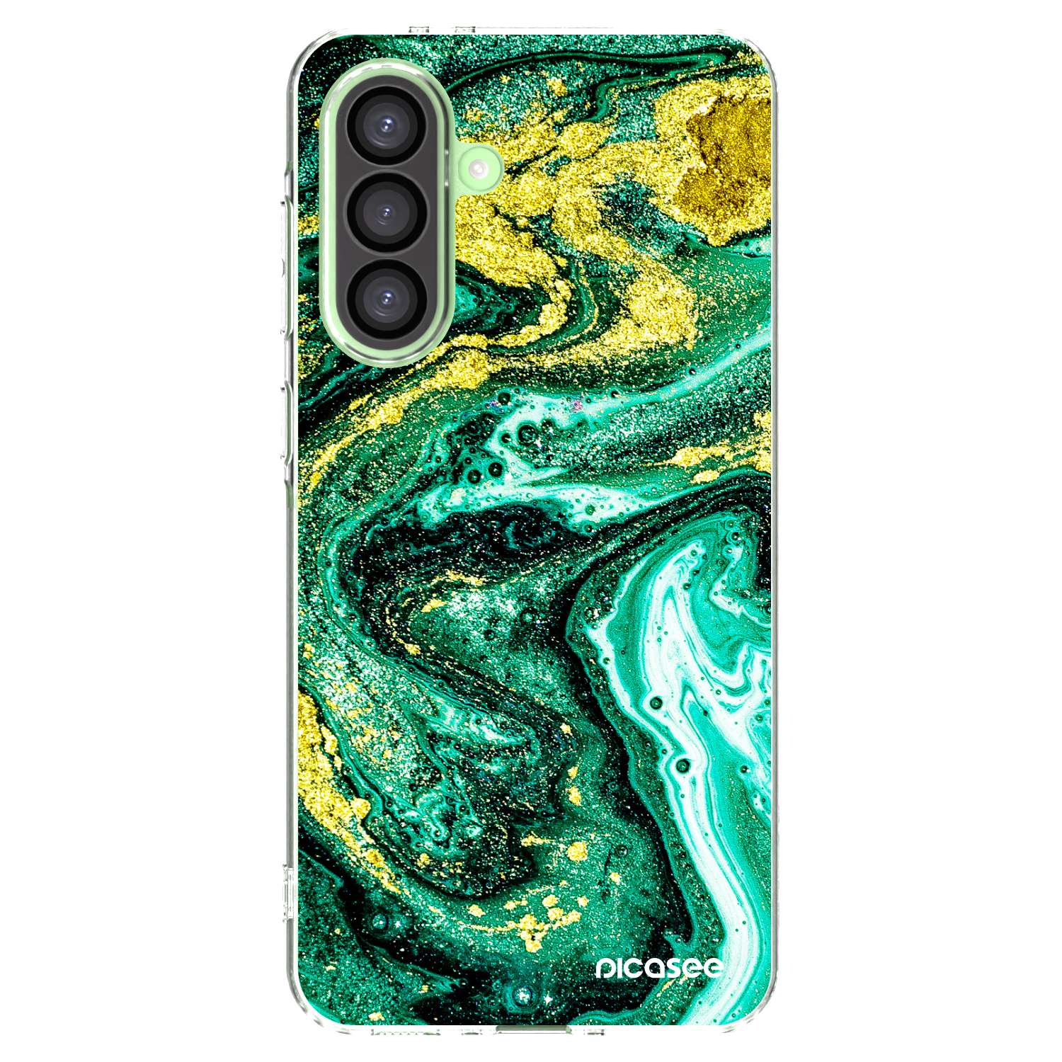 Picasee silikónový prehľadný obal pre Samsung Galaxy A26 5G A266B - Green Gold
