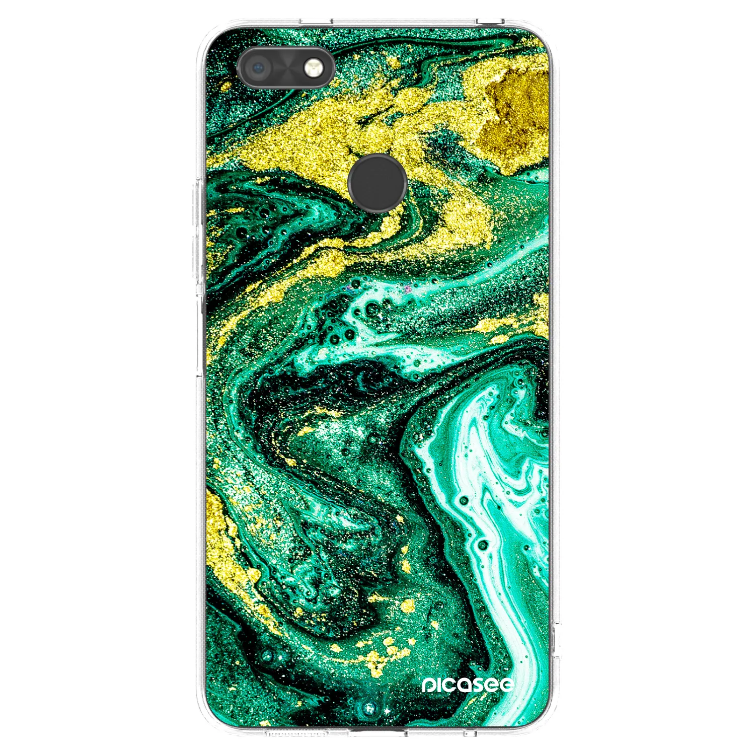 Picasee silikónový prehľadný obal pre Huawei P9 Lite Mini - Green Gold