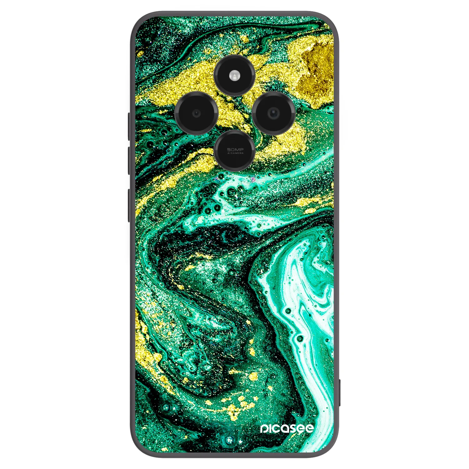 Picasee silikónový čierny obal pre Xiaomi Poco C75 - Green Gold