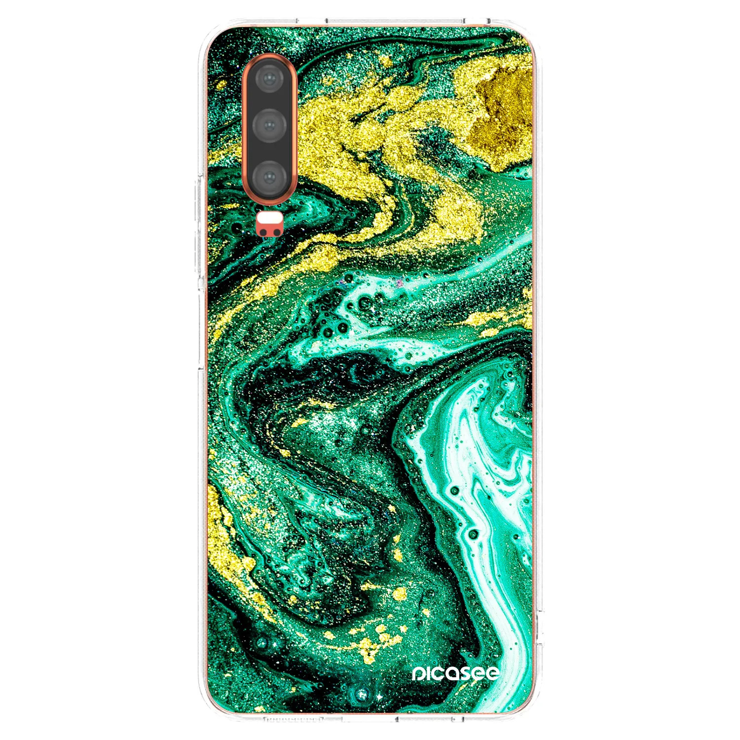 Picasee silikónový prehľadný obal pre Huawei P30 - Green Gold