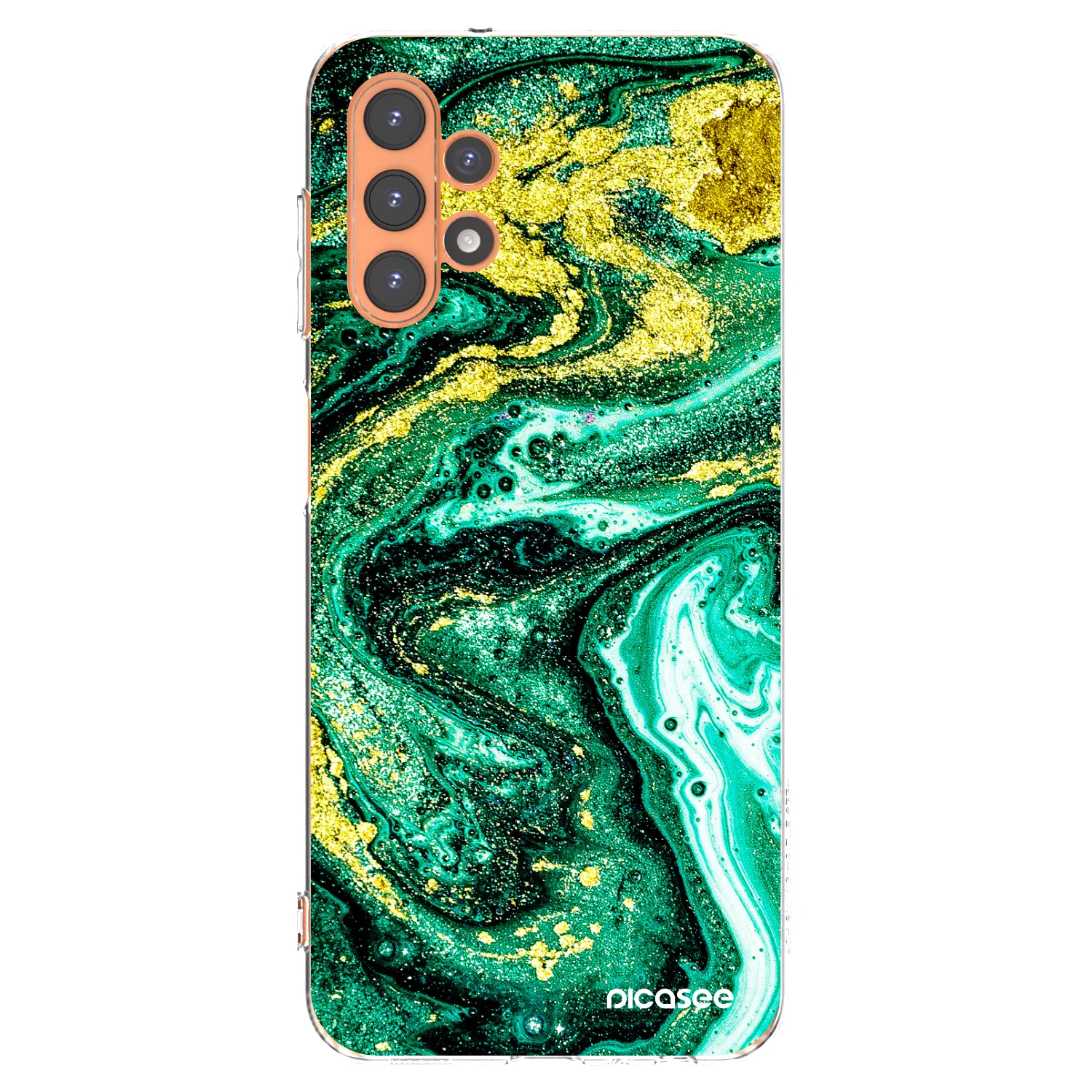 Picasee silikónový prehľadný obal pre Samsung Galaxy A13 5G - Green Gold