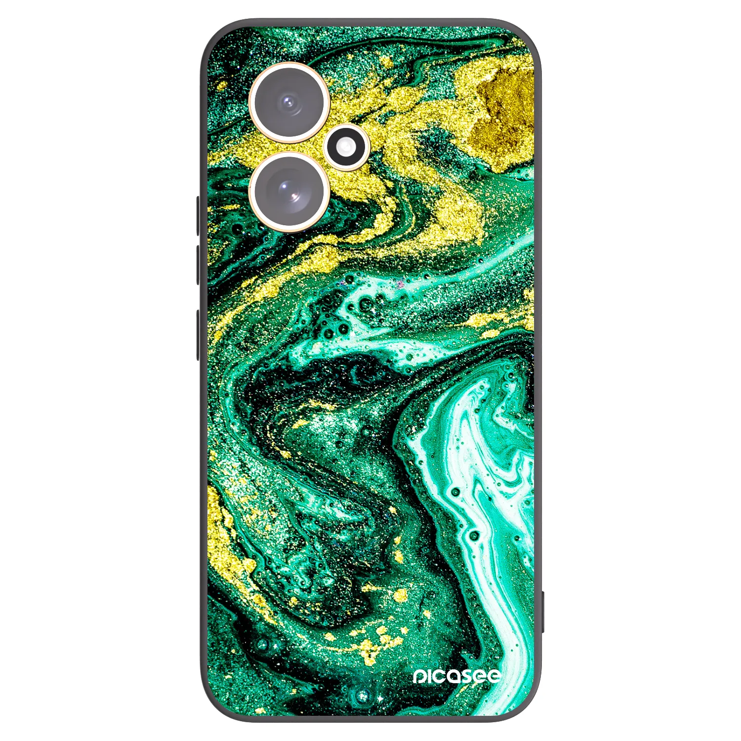 Silikónový čierny obal pre Honor 400 5G - Green Gold