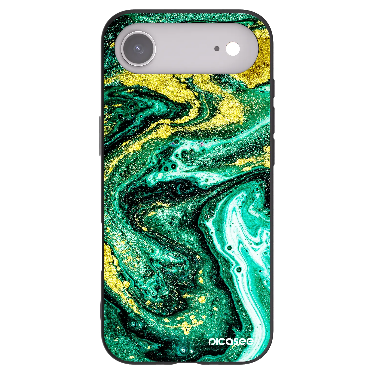 Picasee silikónový čierny obal pre Apple iPhone Air - Green Gold