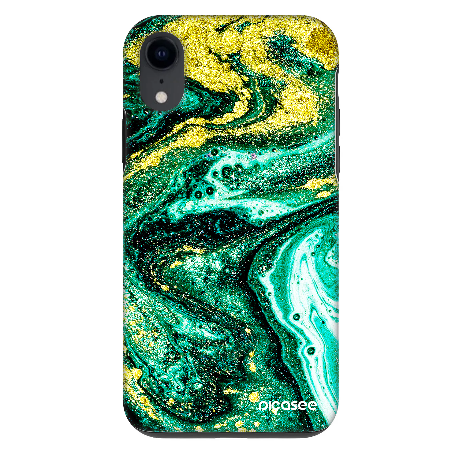 Picasee Fashion Case pre Apple iPhone XR - Green Gold