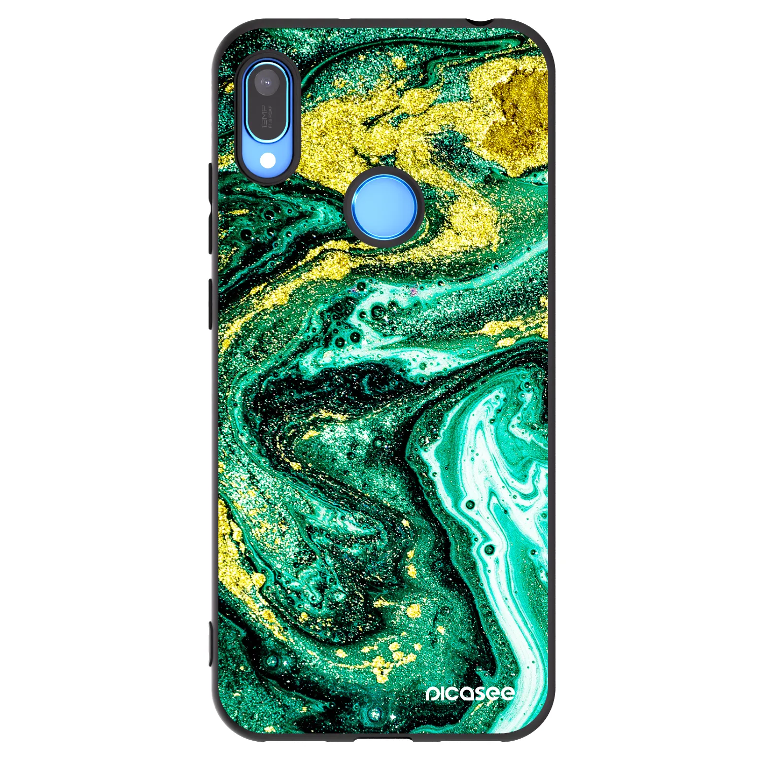 Picasee silikónový čierny obal pre Huawei Y6 2019 - Green Gold