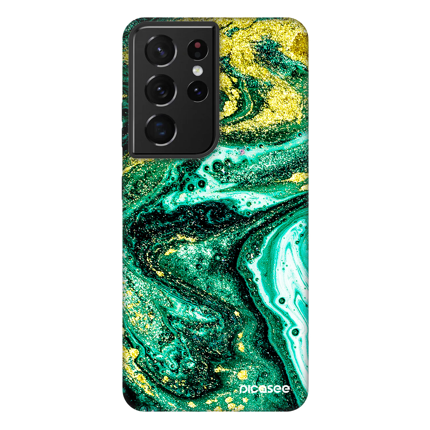 Picasee Fashion Case pre Samsung Galaxy S21 Ultra 5G G998B - Green Gold