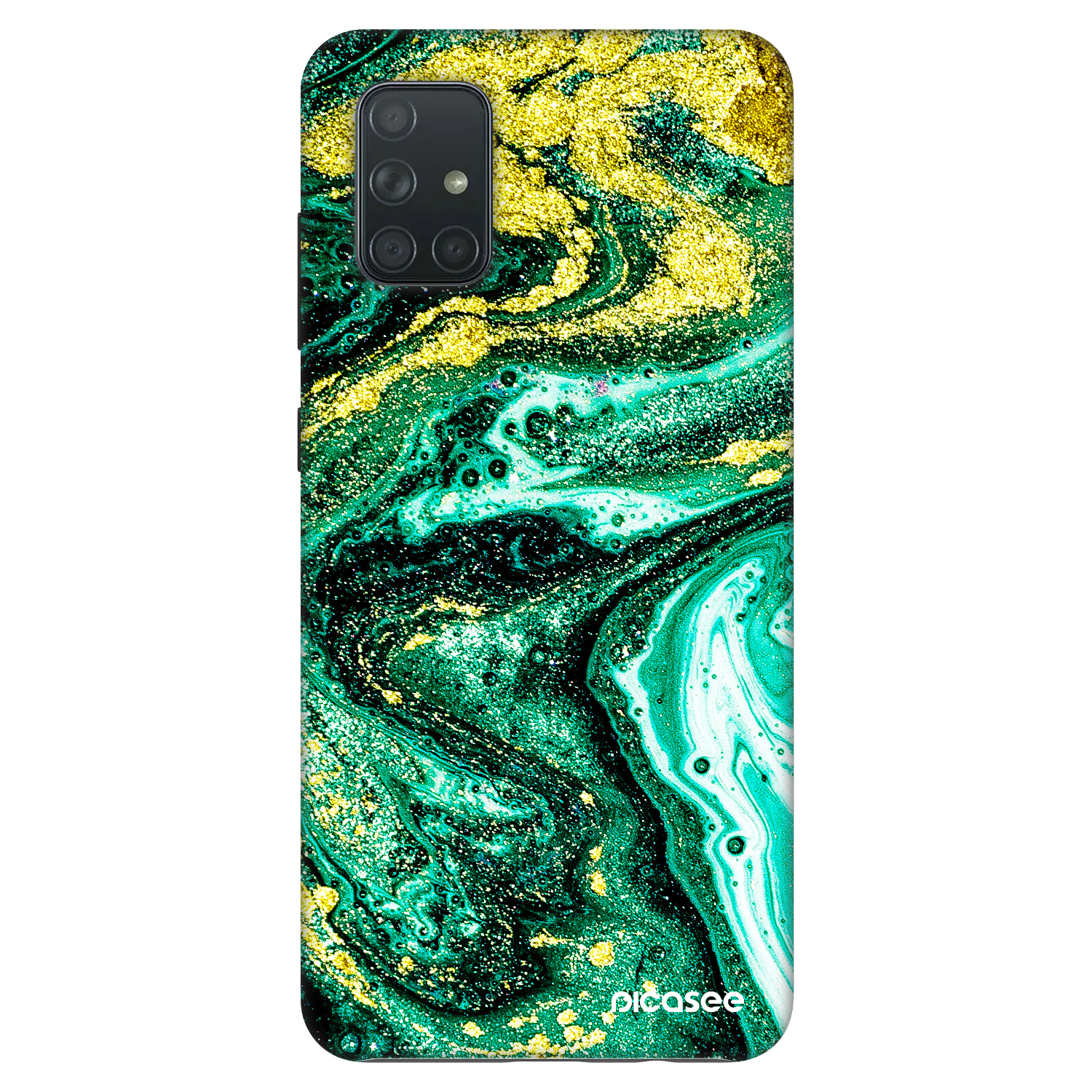 Picasee Fashion Case pre Samsung Galaxy A71 A715F - Green Gold