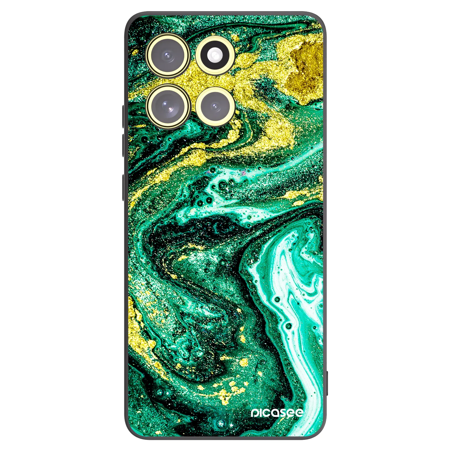 Picasee silikónový čierny obal pre Motorola Moto G86 5G - Green Gold