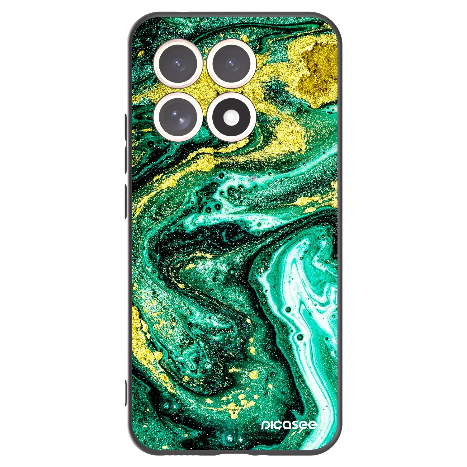 Picasee silikónový čierny obal pre Xiaomi 15T - Green Gold