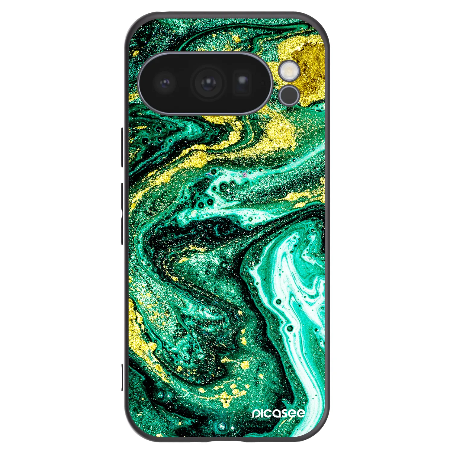 Silikónový čierny obal pre Google Pixel 10 Pro - Green Gold