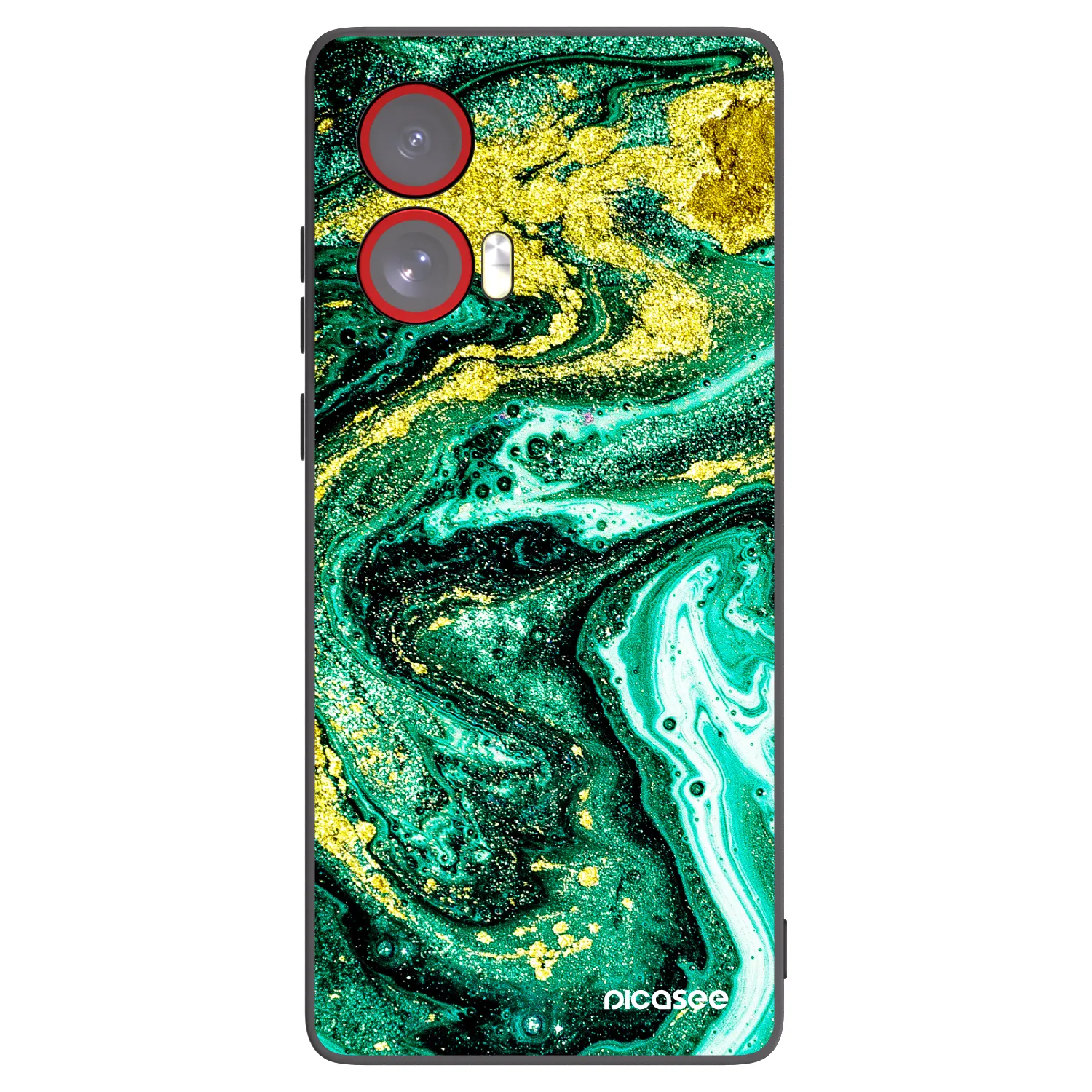 Silikónový čierny obal pre Motorola Edge 50 Fusion - Green Gold