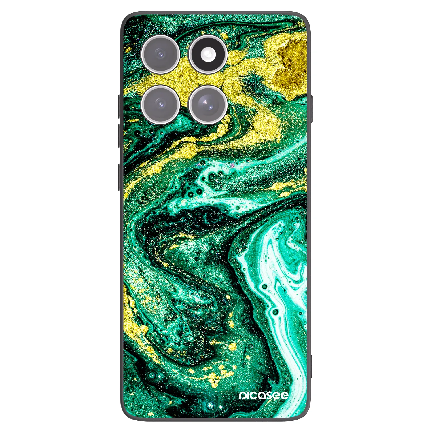 Silikónový čierny obal pre Motorola Edge 60 Fusion - Green Gold
