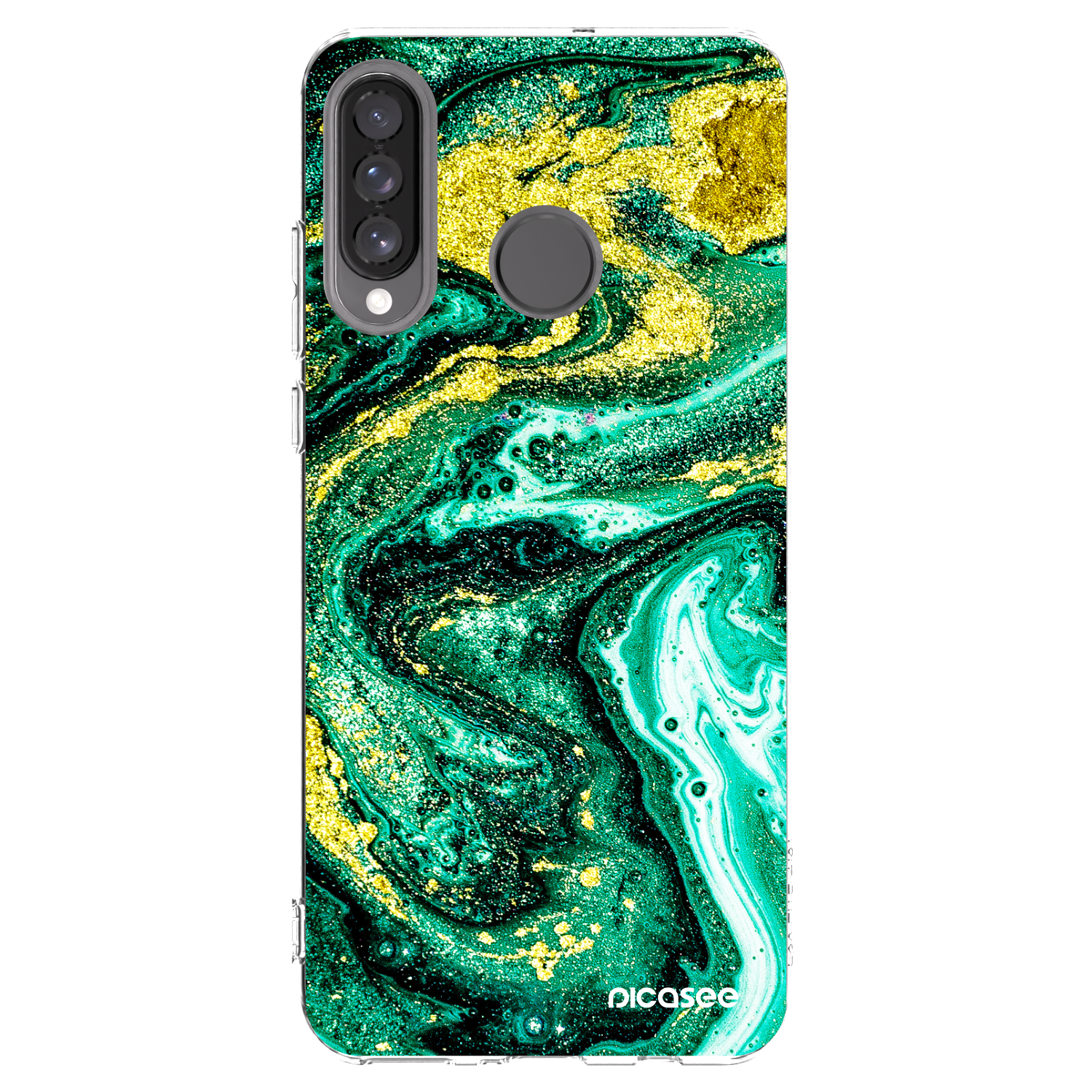 Picasee silikónový prehľadný obal pre Huawei P30 Lite - Green Gold