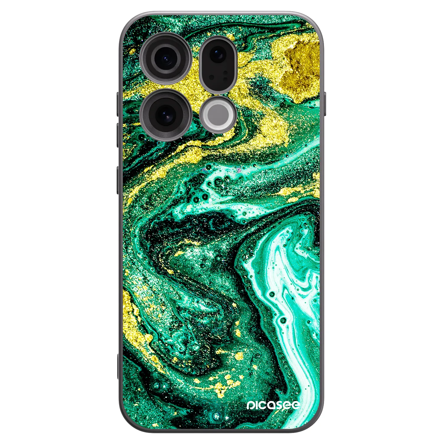 Picasee silikónový čierny obal pre OPPO Find X9 - Green Gold