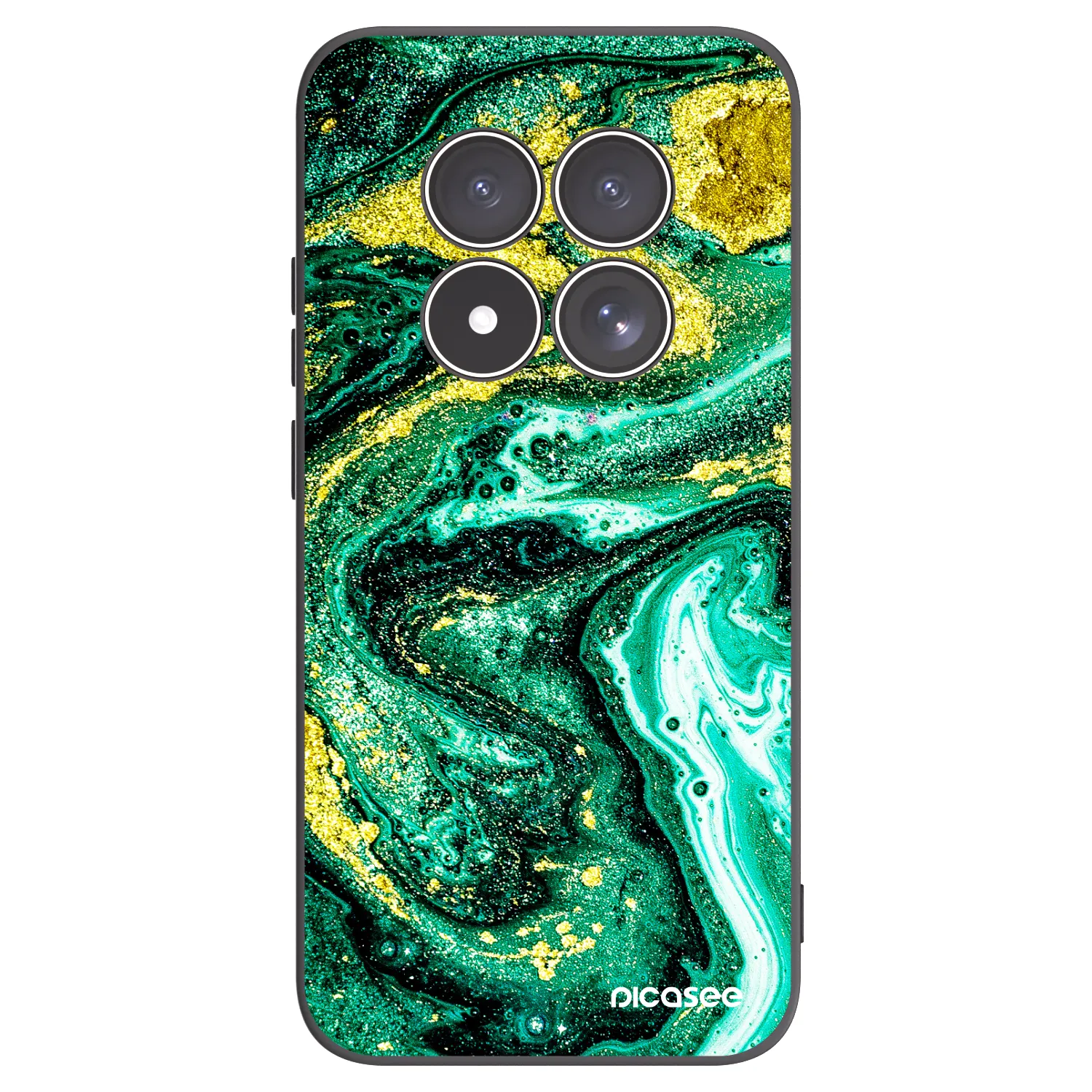 Picasee silikónový čierny obal pre Xiaomi Redmi Note 15 Pro 5G - Green Gold