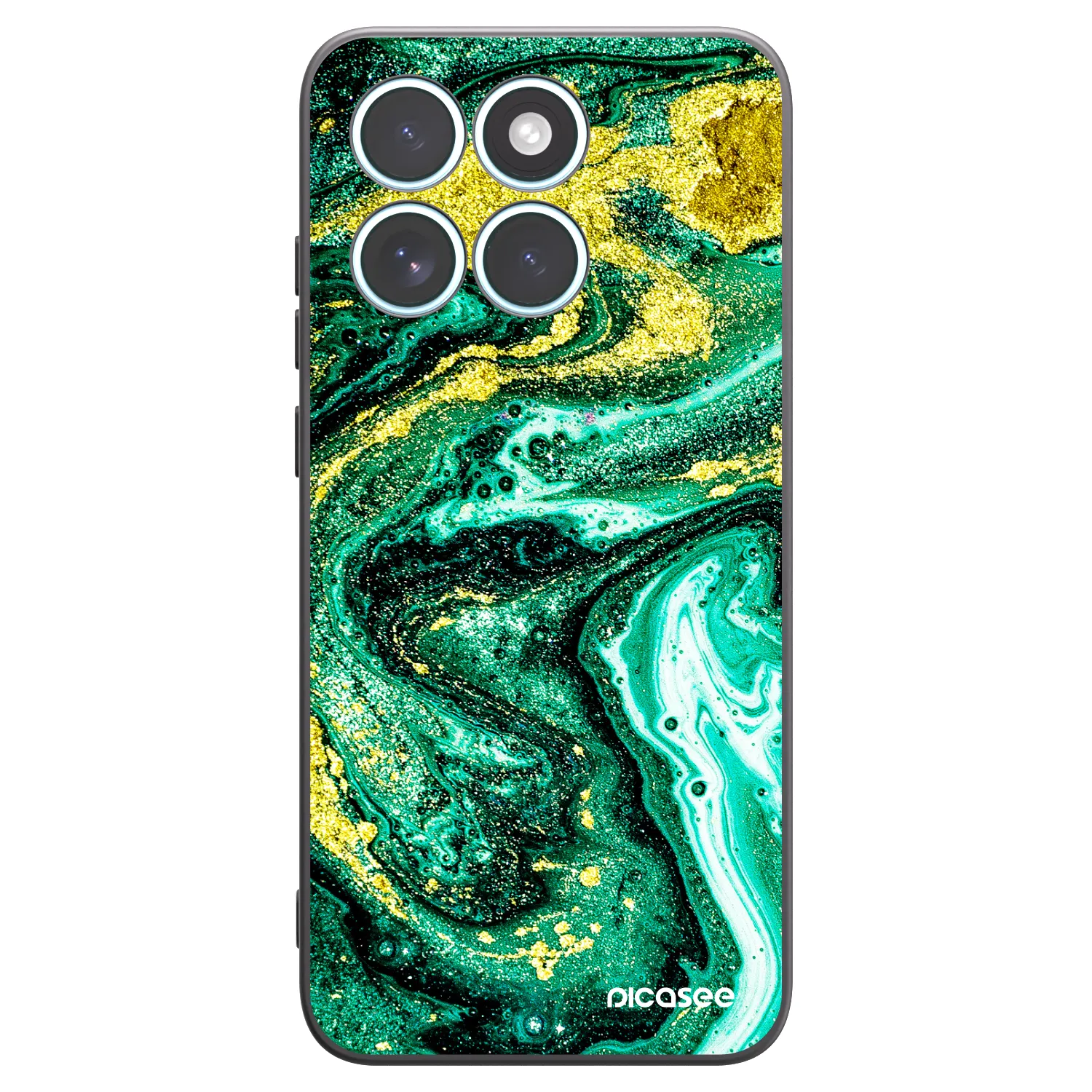 Picasee silikónový čierny obal pre Motorola Edge 70 Fusion - Green Gold