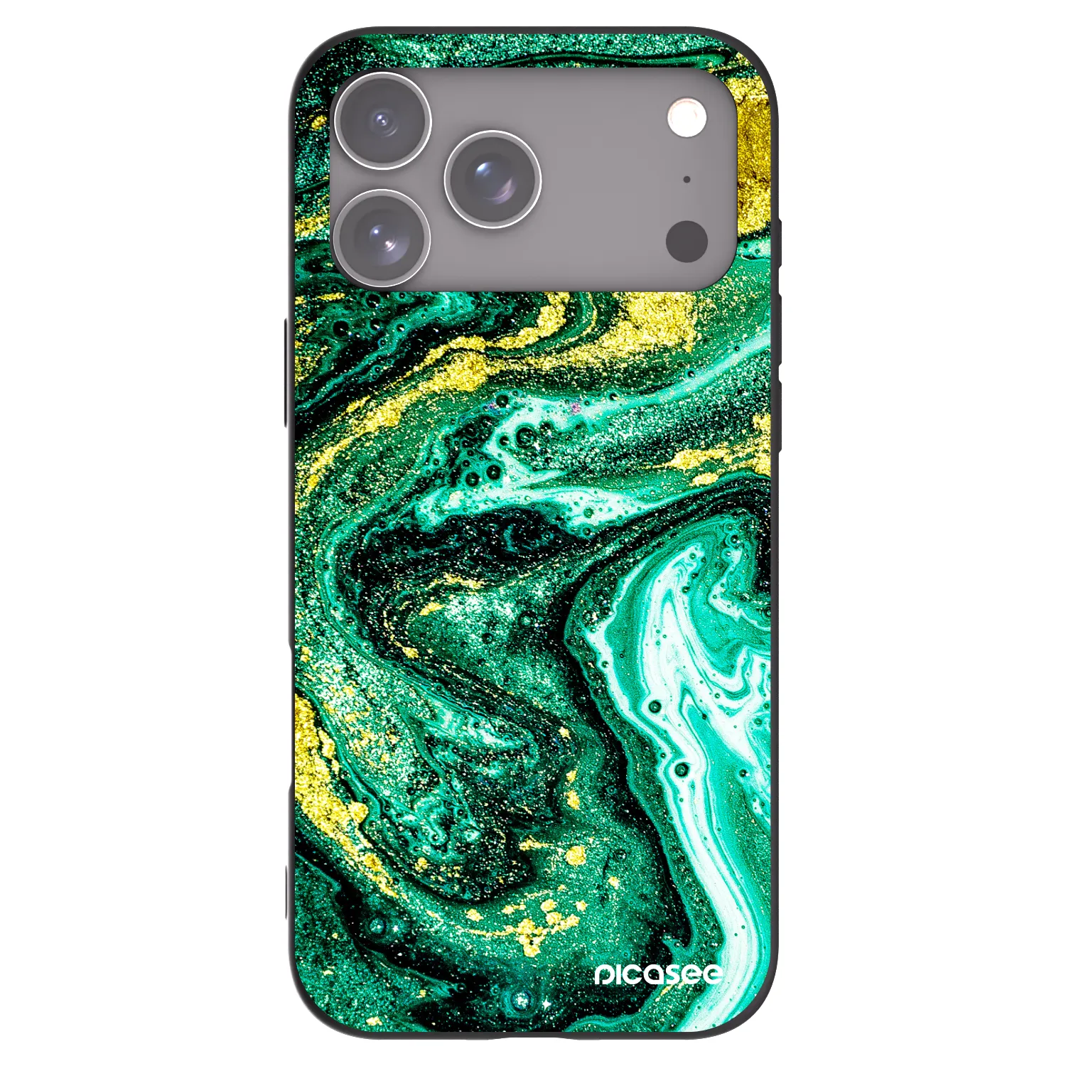 Picasee silikónový čierny obal pre Apple iPhone 18 Pro Max - Green Gold
