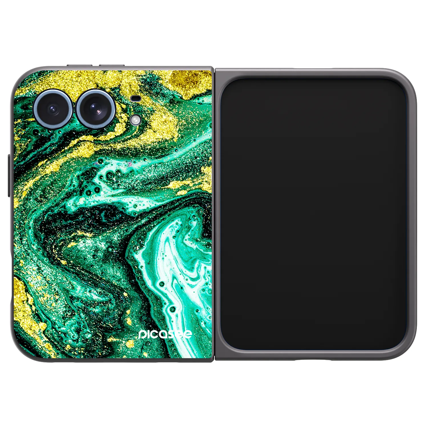 Picasee silikónový čierny obal pre Apple iPhone Ultra - Green Gold
